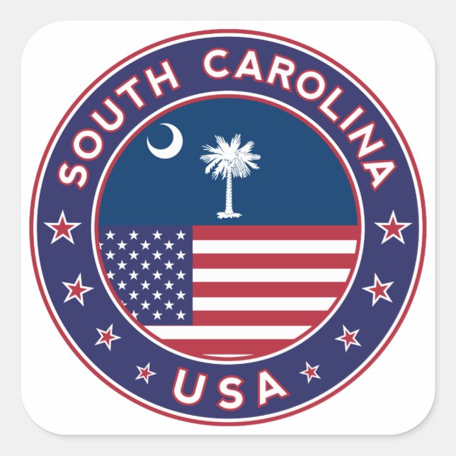 Sticker Carré South Carolina sticker, phone se marie, tote bag (Devant)