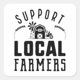 Sticker Carré Soutien aux agriculteurs locaux