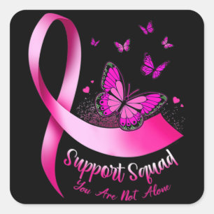Sticker Carré Soutien aux papillons de femme Escadron Cancer du 