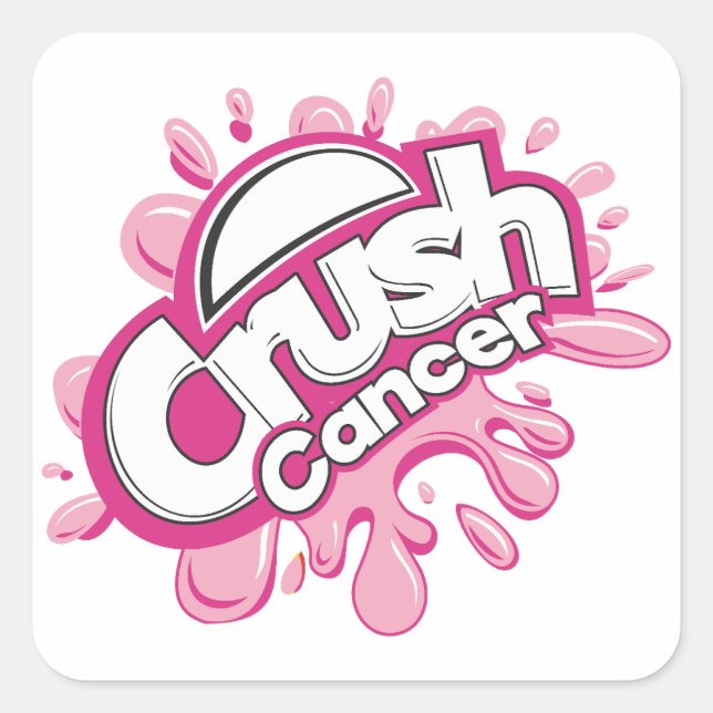 Sticker Carré Soutien contre le cancer (Devant)
