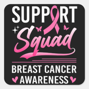 Sticker Carré Soutien Équipage jumelé Famille Cancer du sein