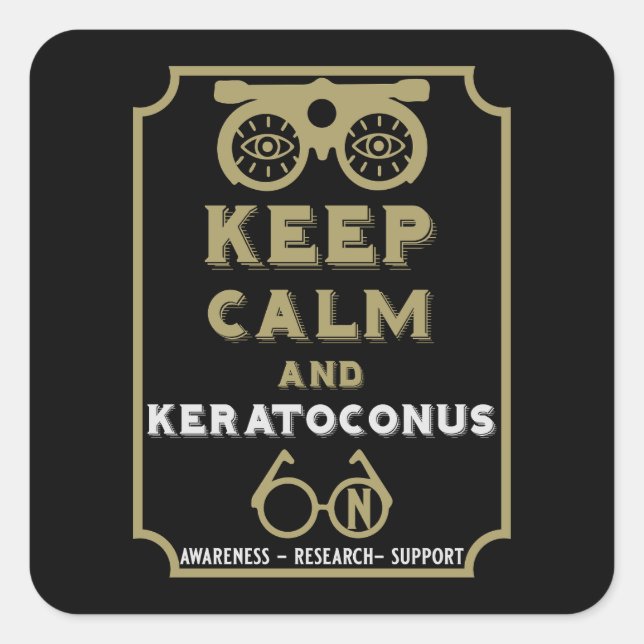 Sticker Carré Soutien Et Sensibilisation À Keratoconus (Devant)