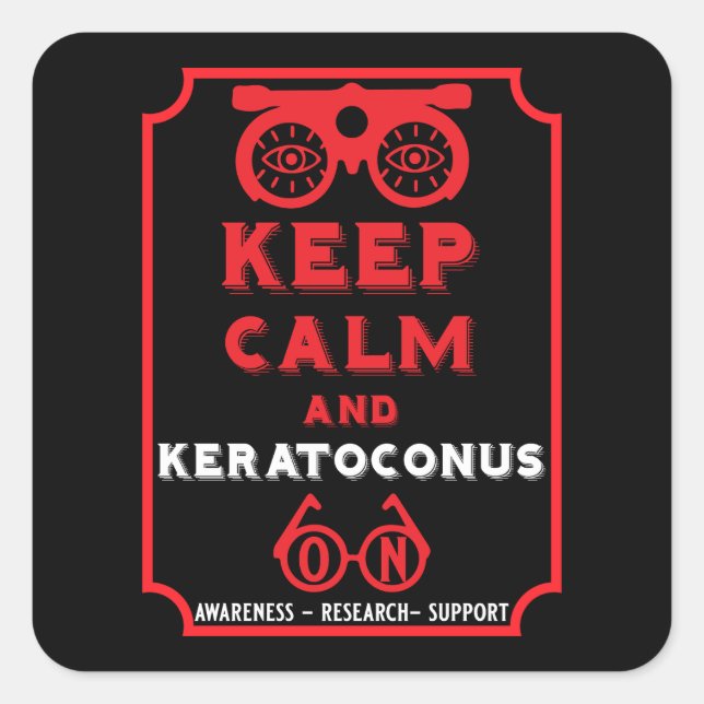 Sticker Carré Soutien Et Sensibilisation À Keratoconus (Devant)