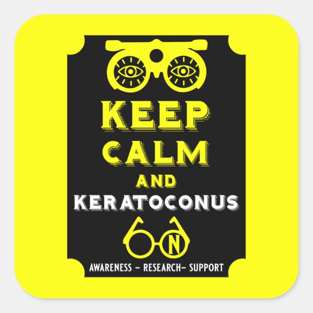 Sticker Carré Soutien Et Sensibilisation À Keratoconus (Devant)