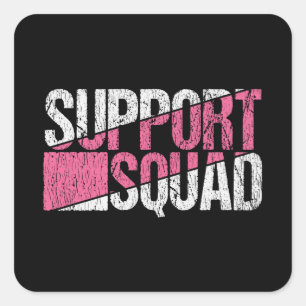 Sticker Carré Soutien Famille de sensibilisation au cancer du se