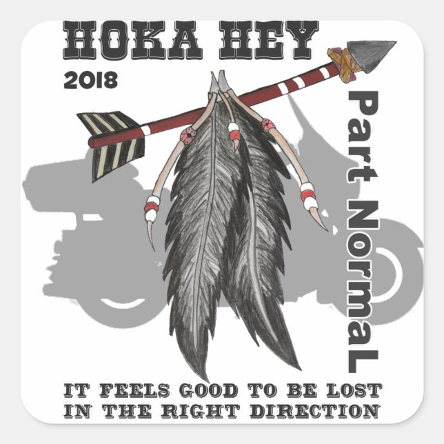 Sticker Carré Soutien Hoka Hey ! (Devant)