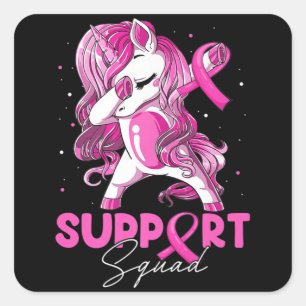 Sticker Carré Soutien Squad Sensibilisation au cancer du sein Pi
