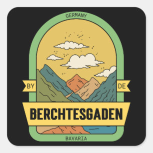 Sticker Carré souvenir berchtesgaden bavaria alpes
