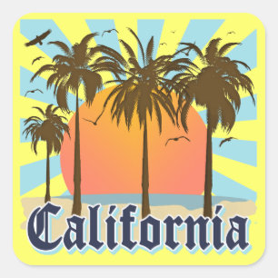 Sticker Carré Souvenir de cru de la Californie
