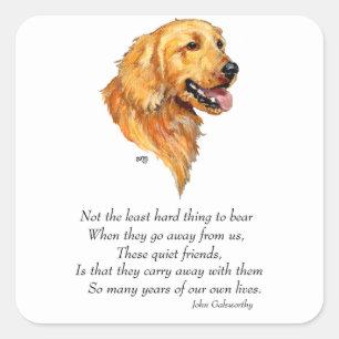 Sticker Carré Souvenir Golden Retriever