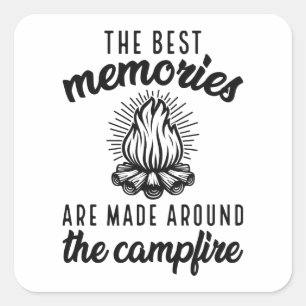 Sticker Carré Souvenirs de feu de camp