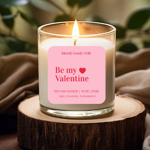 Sticker Carré Soyez ma coutume Valentine Bougie rouge &b rose