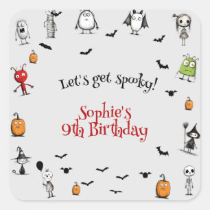 Sticker Carré Soyons éffrayants ! anniversaire de enfant de mons