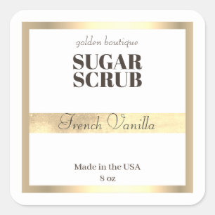 Sticker Carré Spa Chic Produit Blanc Or