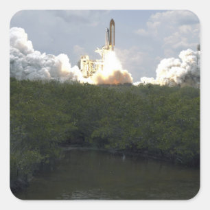 Sticker Carré Space Shuttle Atlantis lève sur 13