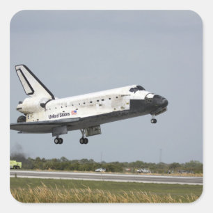 Sticker Carré Space Shuttle Discovery approche l'atterrissage 3