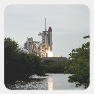 Sticker Carré Space Shuttle Endeavor se lève