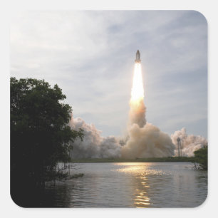 Sticker Carré Space Shuttle Endeavor se lève sur 4