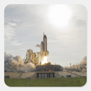 Sticker Carré Space Shuttle Endeavor se lève sur 8