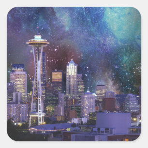 Sticker Carré Spacey Seattle