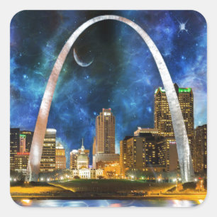 Sticker Carré Spacey St. Louis Skyline