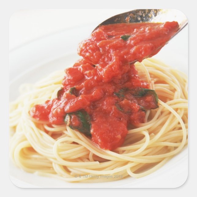 Sticker Carré Spaghetti Pomodoro (Devant)