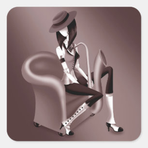 Sticker Carré "Speakeasy" - Inspiré par le jazz