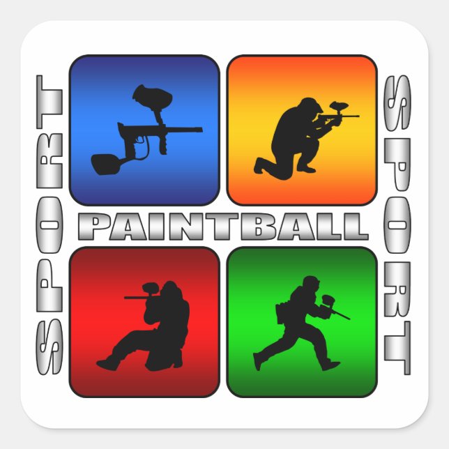 Sticker Carré Spectaculaire Paintball (Devant)