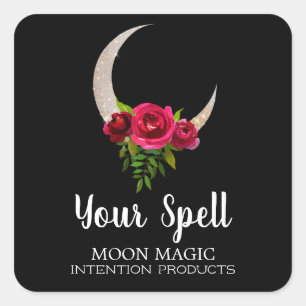 Sticker Carré Spell d'intention de la lune de Parties scintillan