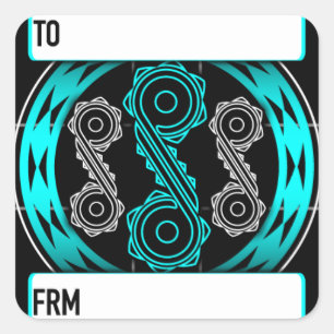 Sticker Carré Sperons et Diamants en turquoise