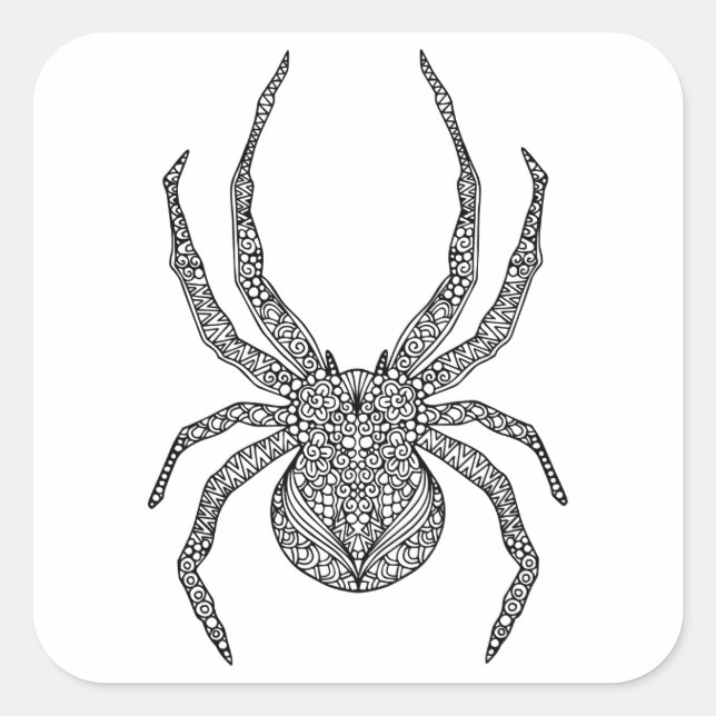 Sticker Carré Spider Doodle (Devant)