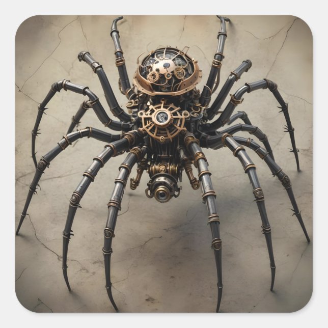 Sticker Carré Spider Steampunk (Devant)