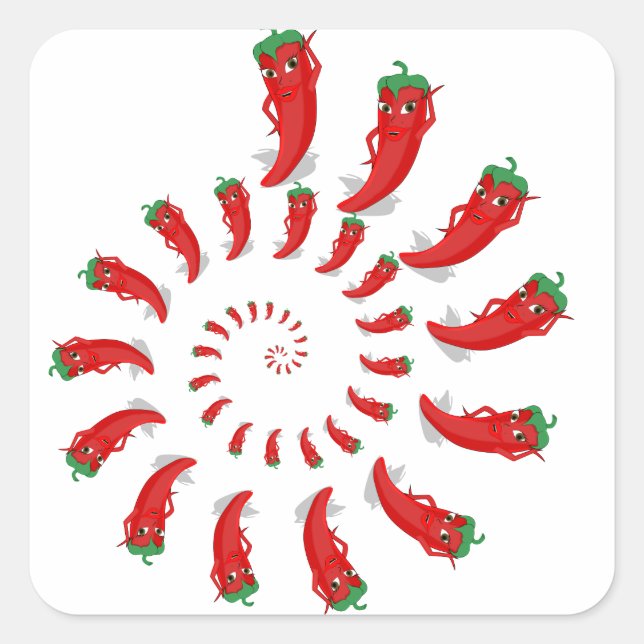 Sticker Carré Spirale de Pepper Diva Rouge (Devant)
