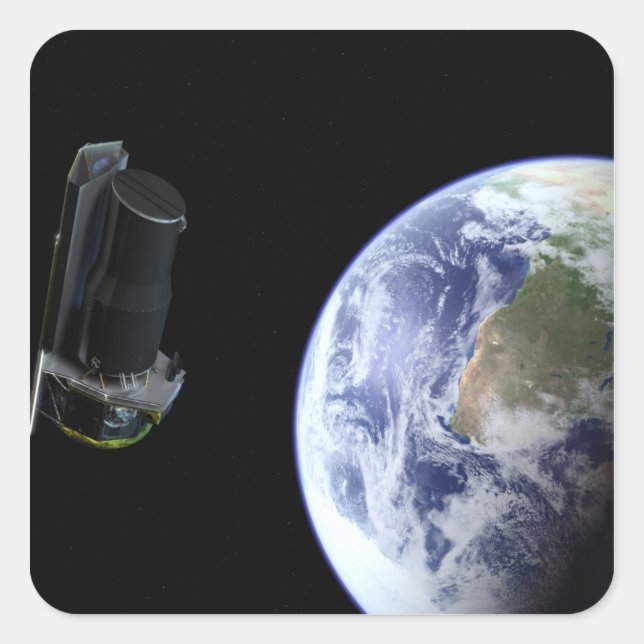 Sticker Carré Spitzer quitte la Terre peu après son lancement (Devant)