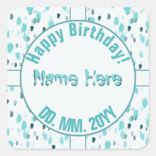 Sticker Carré Splash couleur gris bleu Abstrait personnalisé