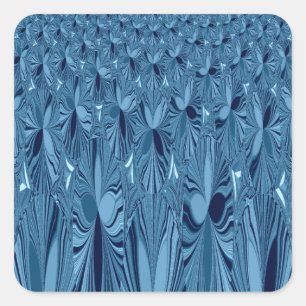 Sticker Carré Splendeur céleste : Design Rose bleu Iridescente