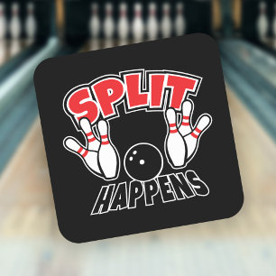 Sticker Carré Split Happens Bowling