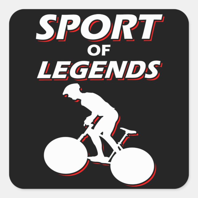 Sticker Carré Sport Des Légendes Vélo À Vélo (Devant)