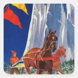 Sticker Carré Sports d'hiver chez Yosemite PosterYosemite, CA