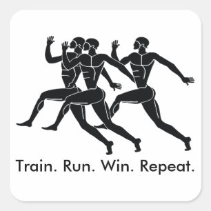 Sticker Carré Sports sportifs grecs en course Formule gagnante