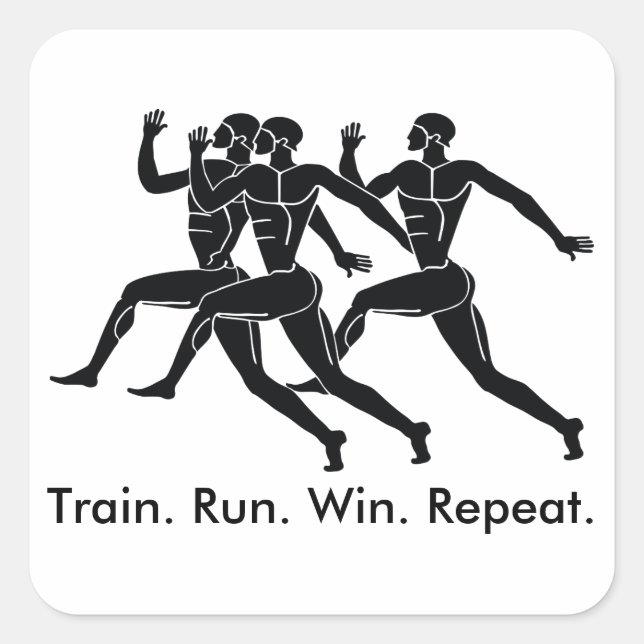Sticker Carré Sports sportifs grecs en course Formule gagnante (Devant)