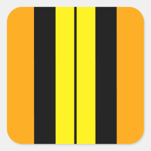 Sticker Carré Sporty Vivid Golden Jaune Black Racing Stripes