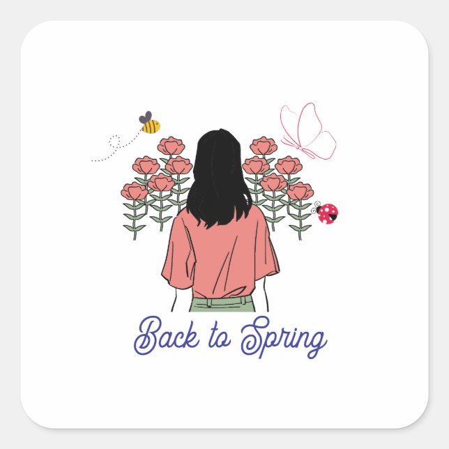 Sticker Carré Spring Bloom (Devant)