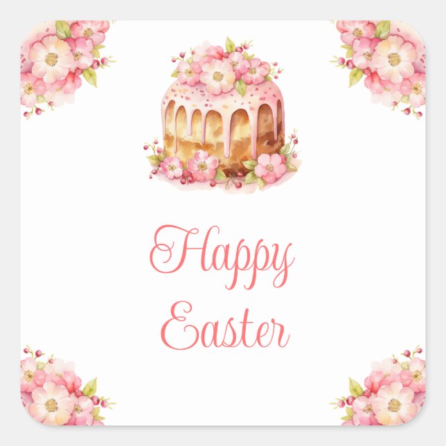 Sticker Carré Spring Cake Easter Brunch (Devant)