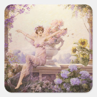 Sticker Carré Sprite Florale