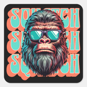 Sticker Carré Squatch vintage Retro Style Comic Pop Art