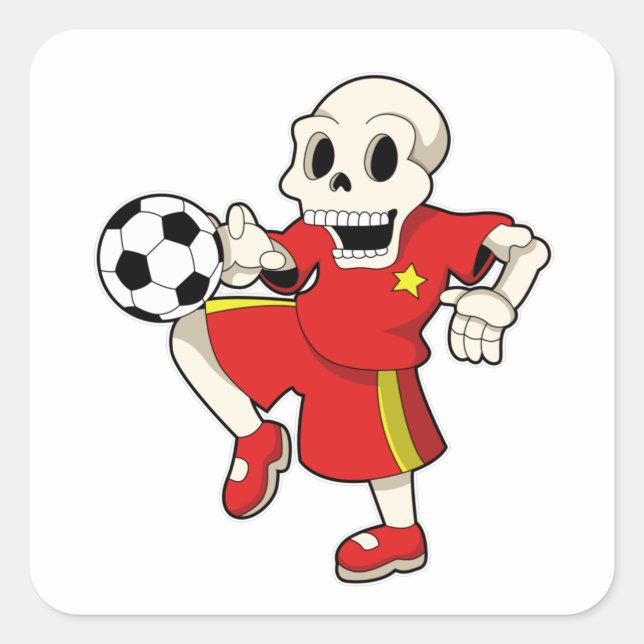Sticker Carré Squelette à Soccer Sports (Devant)