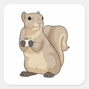 Sticker Carré Squirl Coffee Cup
