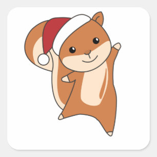 Sticker Carré Squirl Winter Animals