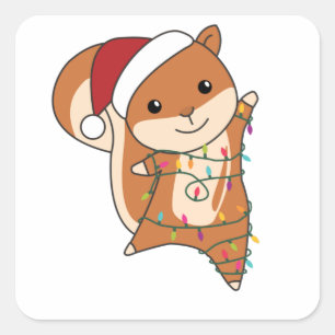 Sticker Carré Squirl Winter Animals
